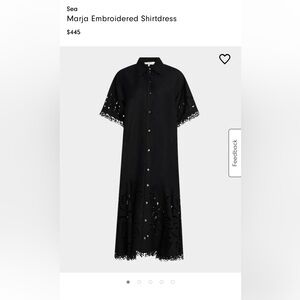 Sea New York | Marja Short Sleeve Cut Out Midi Dress in Black Size Small